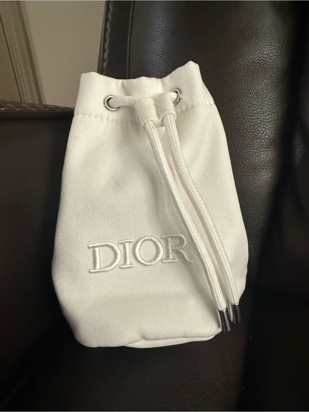 Dior Embroidered Drawstring Cosmetic Pouch - Picture 6 of 6
